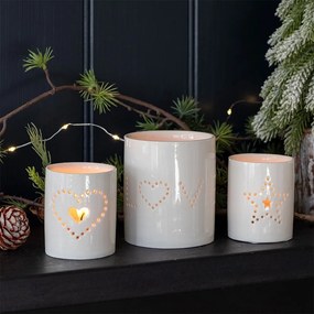 Kerámia gyertyatartó teamécseshez Heart – Rex London