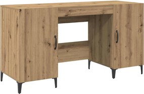 vidaXL Asztal tárolóval ajtóval Művészi tölgy 140 x 50 x 75 cm Faanyag