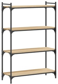 4 szintes sonoma tölgy szerelt fa könyvespolc 80 x 30 x 120 cm