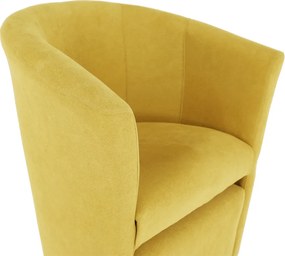 Klub fotel puffal, mustár, ROSE