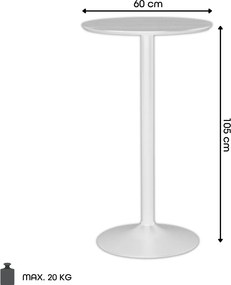 MAZZONI EXPORT KORFU Fekete - MAGAS BÁR/KONYHAI ASZTAL FURNÉR ACÉLLÁB