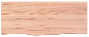 világosbarna kezelt tömör fa fürdőszobai pult 100x40x(2-4) cm