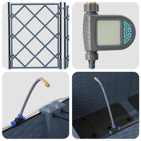 Kertész cserép rácsos változattal 3 pcs Szürke 80 x 80 x 143 cm