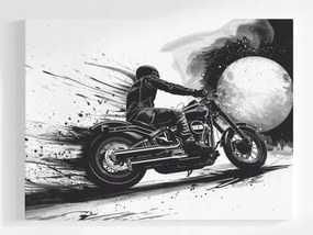 Poszter Grafika Rajz Motor Motorkerékpár Hold B&amp;w 100x75