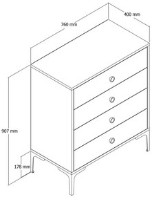 Lizbon Anthracite and Walnut komód