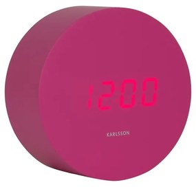 Karlsson 5981BP design LED óra ébresztővel,rózsaszín, átmérő 9 cm