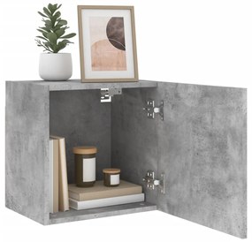betonszürke szerelt fa fali TV-szekrény 40,5 x 30 x 40 cm