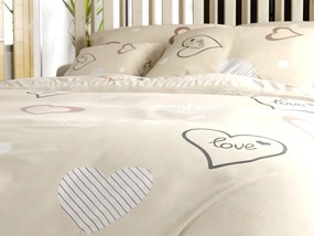 Pamut ágynemű DEAMON POLY bézs Ágyneműhuzat mérete: 2 db 70 x 90 cm | 200 x 220 cm