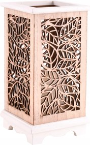 Fa LED-es dekorációs lampion fehér, bézs 12,5 x 24 cm nappali terasz