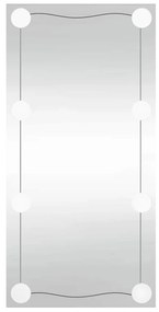 téglalap alakú üveg falitükör LED-lámpákkal 30 x 60 cm