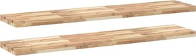vidaXL 2 db kezeletlen tömör akácfa függőpolc 140 x 30 x 4 cm