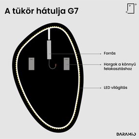 Atipikus tükör LED világítással G7