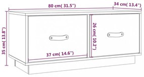 tömör fenyőfa TV-szekrény 80 x 34 x 35 cm