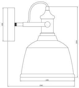 Lámpa Fali lámpatest MUSCARI II,3619,AC220-240V,50/60Hz,1*E27, IP20,egy, borostyán