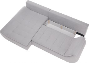 Ülőgarnitúra, világosszürke/púderrózsaszín, szövet, balos, BRATO