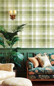 Parato Cristiana Masi Blooming Garden 11 Tartan zöld kockás vlies tapéta – 8388