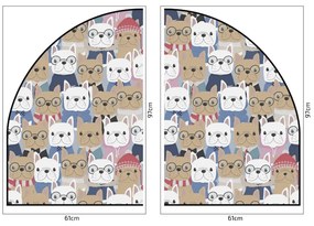 PIPPER. Védő textil falmatrica – Ív – Bulldogok Méret: 83x60cm, Indíték: névvel