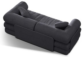 Sötétszürke buklé kinyitható kanapé 206 cm Kemi – Cosmopolitan Design