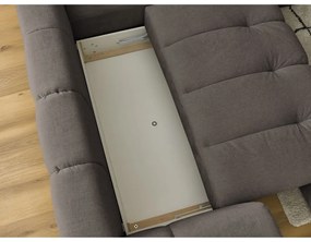 Szürkésbarna kinyitható-tárolóhelyes sarokkanapé (jobb oldali-L alakú) Fuji – Bobochic Paris