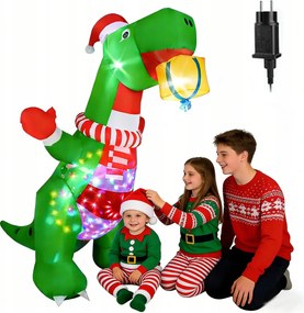 Világító Felfújható Dinoszaurusz Karácsonyi Dekoráció Led Kerti Dekoráció 240CM