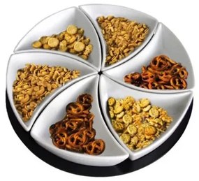 TORO 6 darabos kerámia tálkészlet fa tálcával