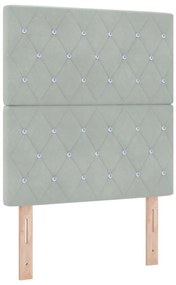 Boxpring Ágy Matrac Közép Szürke 80x200 cm Bársony