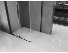 Mexen Velar, tolóajtós zuhanykabin 90 x 120 cm, 8 mm-es matt üveg, fekete matt, 871-090-120-31-70