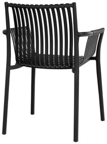 Fekete műanyag kerti szék szett 2 db-os Tulsa – House Nordic