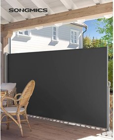 Kültéri kihúzható napellenző, 350 x 200 cm, füstszürke