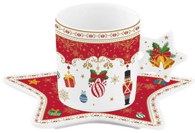 Karácsonyi porcelán csésze+alj szett díszdobozban,  175 ml - Christmas Ornaments