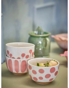 Lazacszínű-krémszínű kőedény tálka szett 3 db-os 500 ml Linora – Bloomingville