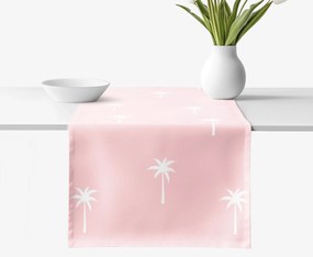 Goldea pamut asztali futó - pálmák pasztell rózsaszín alapon 50x120 cm