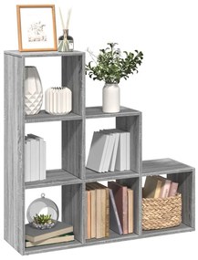 3 szintes szürke sonoma fa elválasztó könyvespolc 99x29x99 cm