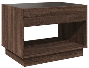 barna tölgy végtelen hatású LED-es dohányzóasztal 70x50x50 cm