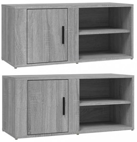 2 db szürke sonoma színű szerelt fa TV-szekrény 80x31,5x36 cm