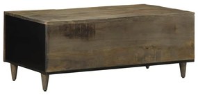 Világosszürke tömör mangófa dohányzóasztal 100x54x40 cm