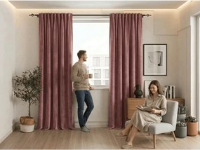 Sötétítő függöny ELVIO VELVET 140x250 cm, óarany rózsaszín Felfüggesztés: Fém gyűrűk