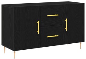 Fekete tölgyfa szekrény 100x36x60 cm Mérnöki fa