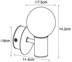 Modern fali lámpa fekete IP44 - Cederic Up