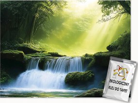 Fotótapéta Vízesés 3D Erdő Tájkép Falra Hálószoba Nappali 200x140