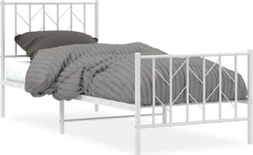 vidaXL fehér fém ágykeret fej- és lábtámlával 80 x 200 cm