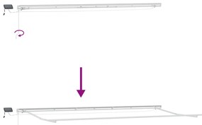 Kézi Behúzható Napellenző LED-lámpával Piros 600x300 cm
