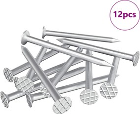 vidaXL Szegek Fa számára 12 pcs Ezüst Ø 3 x 15 mm Fém