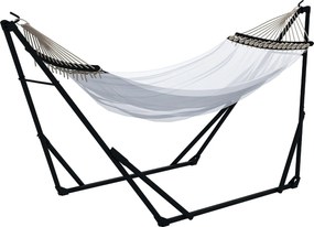 Outsunny Hintaállvány, Függőszék Állvány, Hintaállvány Hintával, Szállító Táskával, 120kg-ig Terhelhető, Acél, 263 x 89 x 100 cm, Fekete | Aosom