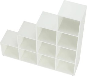 könyvespolc piramis, fehér, laminált DTD, NORAH