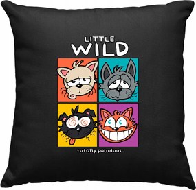 Macska párna Vicces cica mém 25 Fekete