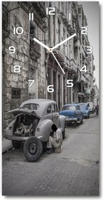 Gyönyörű üveg falióra Havanna 30x60 függőleges