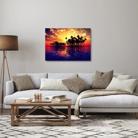 Egy sziget képe naplementekor (üvegen) (70x50 cm)