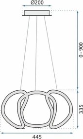MORETTI MO4790 SPIX Króm Színű Függeszték LED 3000-4000-6000K IP20