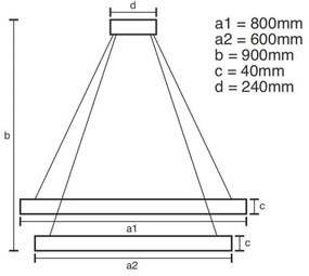 LED állítható fényerejű csillár kábellel LED/100W/230V 3000-6500K + DO